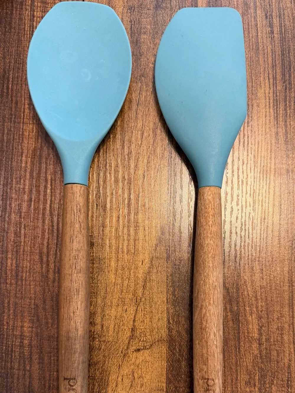 Prepworks Teal Silicone & Wood Spatula Set